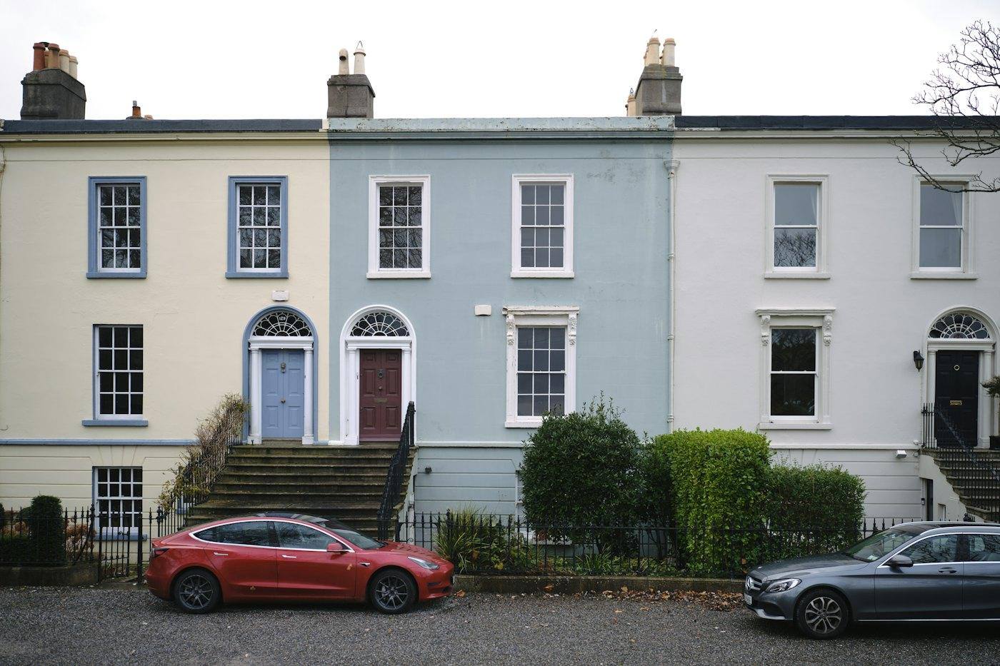 Row of Georgian terraced houses in Dublin